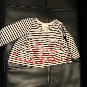 Blouse w/ stripes and a pink/white stripe bodysuit